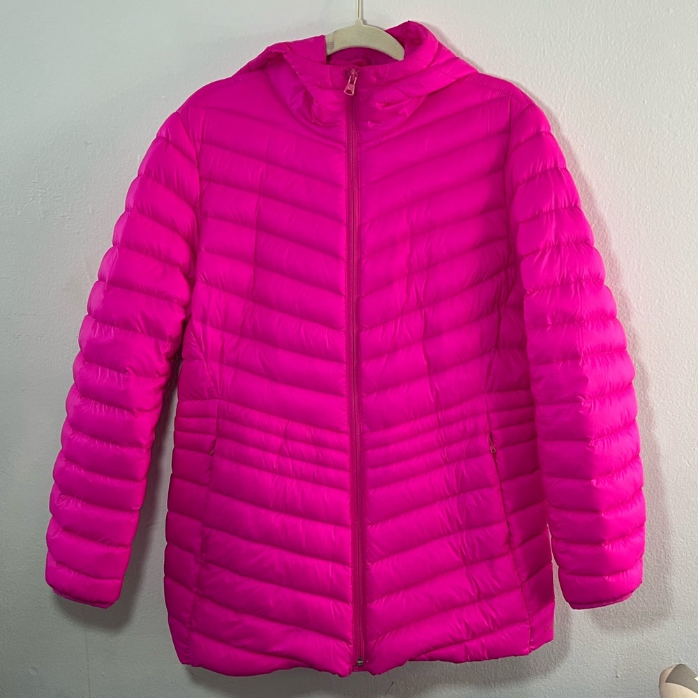 Lands End Women's Pink Puffer Jacket